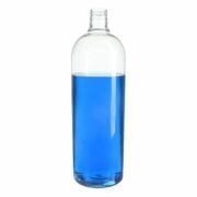 1000ml Clear PET Plastic Boston Round Bottle with 28/415 Neck