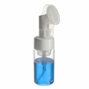 100ml Foaming Bottle with Brush Pump, PET, Clear, Cylinder Round, 42mm