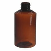 150ml/5oz Amber PET Plastic Modern Round Bottle with 24/410 Neck