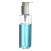 150ml/5oz Clear Extra Thick Square PETG Plastic Pump Bottle with 24/410 Neck