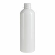 200ml White PET White Plastic Cosmo Round Bottle with 24/410 Neck