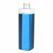 220ml Clear Square PET Plastic Bottle with 24/410 Neck