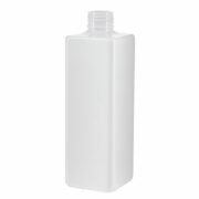 250ml White Square PET Plastic Bottle with 24/410 Neck