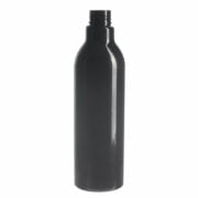 300ml/10oz Black PET Plastic Slim Round Bottle with 24/410 Neck