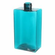 300ml/10oz Clear Blue Square PETG Plastic Bottle with 24/410 Neck