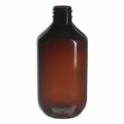 400ml Amber PET Plastic Modern Round Bottle with 28/410 Neck
