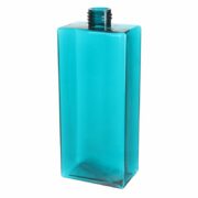400ml Clear Blue Square PETG Plastic Bottle with 24/410 Neck