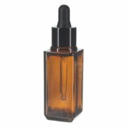 40ml Amber Extra Thick Square PETG Plastic Dropper Bottle with 20/410 Neck