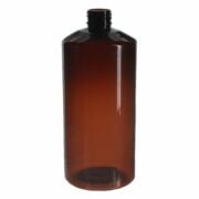 500ml Amber PET Plastic Modern Round Bottle with 24/410 Neck