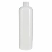 500ml White PET Plastic Tall Boston Round Bottle with 28/410 Neck