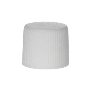 15/415 White PP Plastic Ribbed Plain Screw Top Cap with PE Foam Liner