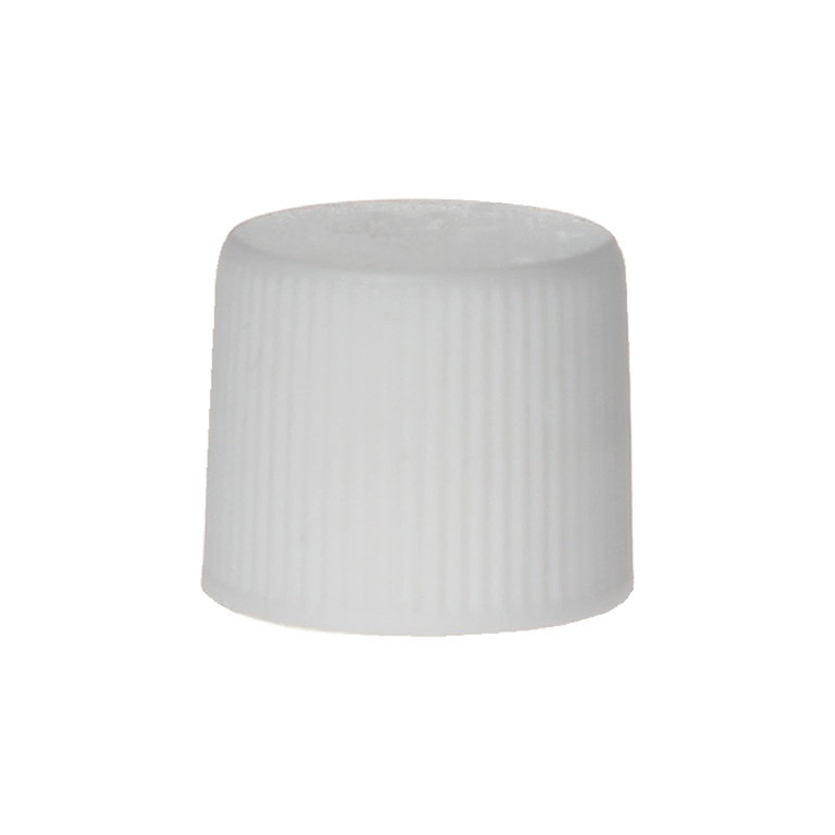 15/415 White PP Plastic Ribbed Plain Screw Top Cap with PE Foam Liner