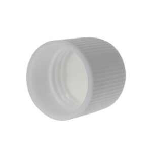 15/415 White PP Plastic Ribbed Plain Screw Top Cap with PE Foam Liner - Image 2