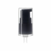 18mm Treatment Pump, Ribbed, Black, Clear Hood, 0.25ml Output
