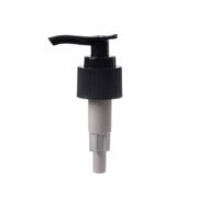 24mm Lotion Pump, Ribbed, Lock Down, 1.8ml Output, Black - KIWL Plastic