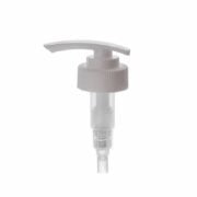 28-400 Lotion Pump, White, Ribbed, Lock Down, 2ml Output - KIWL Plastic