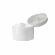 28/410 White PP Plastic Ribbed Flip Top Cap