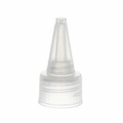 18-410 CLear PP Plastic Ribbed Spout Cap with PE Foam Liner JZ95L01(1)
