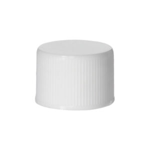 18mm 18/410 White PP Plastic Ribbed Plain Screw Top Cap with PE Foam Liner