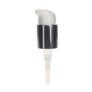 Cosmetic Pump Dispenser, 24-410, Shiny Silver, Dust Cover, Lock Up, 0.6 ml Output