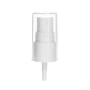 18/410 White Plastic Fine Mist Sprayer- Ribbed- Clear PP Full Hood- 0.13ml
