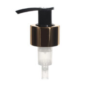 Gold Lotion Pump, 28-410, Aluminum Closure, Lock Up, Spring Outside, 2ml Output - KIWL Plastic