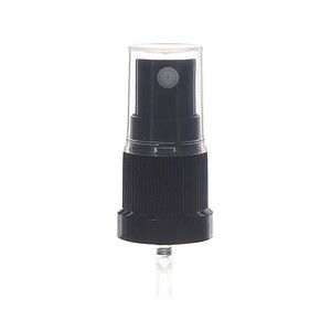 18-415 Fine Mist Sprayer with Glass Bottle - Ribbed - Black- 0.14ml