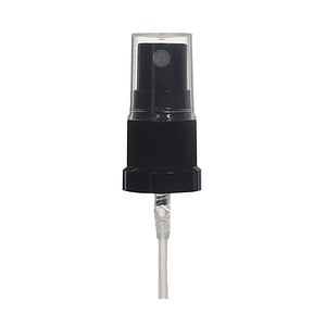 18-415 Fine Mist Sprayer with Glass Bottle - Ribbed - Black- 0.14ml - Image 3