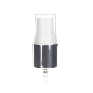 18-415 Fine Mist Sprayer- Smooth- Shiny Silver- Clear PP Hood- 0.13ml