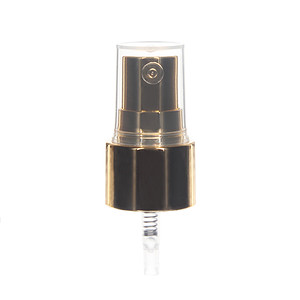 20-410 Fine Mist Sprayer- Gold- UV Electroplating - Clear PP Hood - 0.13ml