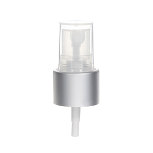 20-410 Fine Mist Sprayer- Smooth- Clear/ Matte Silver- Clear PP Hood- 0.13ml