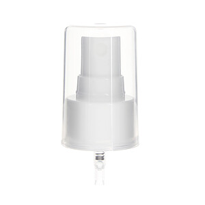 24-410 Fine Mist Sprayer- Smooth- White- Clear PP Full Rounded Hood- 0.13ml