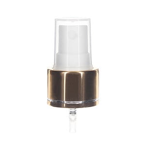 24-410 Fine Mist Sprayer- Smooth- White/ Gold- Clear PP Hood- 0.13ml