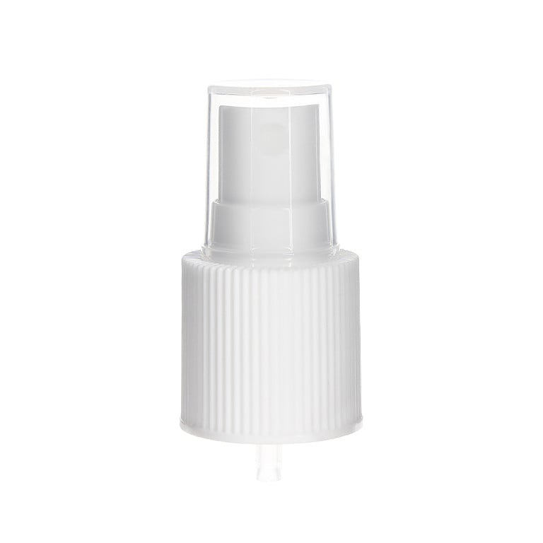 24-415 Fine Mist Sprayer- Ribbed- White- Clear PP Hood- 0.13ml