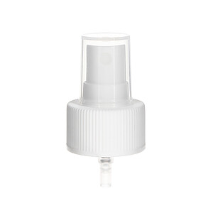 28-410 Fine Mist Sprayer- Ribbed- White- Clear PP Hood- 0.22ml
