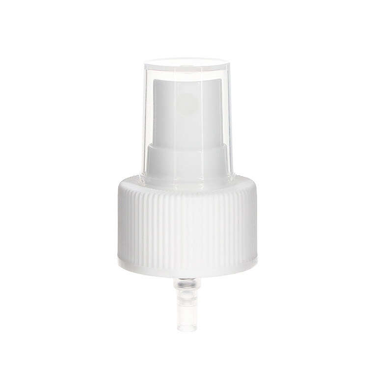 28-410 Fine Mist Sprayer- Ribbed- White- Clear PP Hood- 0.22ml