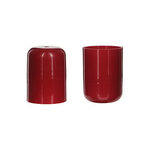 20mm 20/420 Red PP Plastic Ribbed Plain Screw Cap with Liner - Image 2