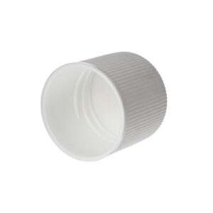 28/415 White Plastic Ribbed Screw Cap with Liner, Stipple Top - Image 3