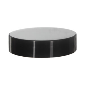 56mm 56-400 Black Plastic Smooth Plain Screw Cap with Liner