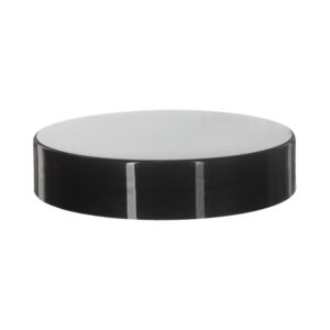 68mm 68-400 Black Plastic Smooth Plain Screw Cap with Liner