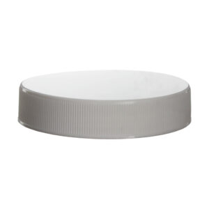 68mm 68-400 White Plastic Ribbed Plain Screw Cap with Liner