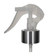28/410 Silver Mini Trigger Sprayer, Aluminum Closure , Lockable Button, 0.25ml Output